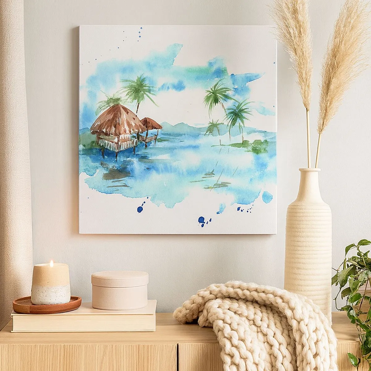 Quadro em tela - Algures no Pacífico - 30x30 cm