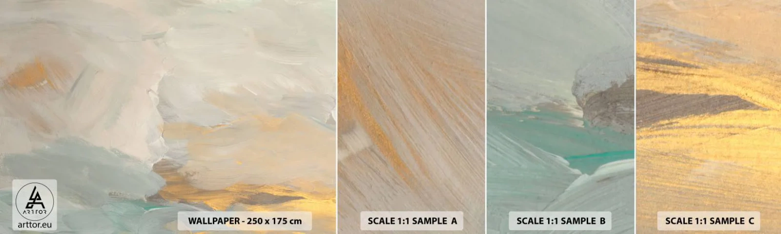 Amostra de Papel de Parede Standard Eco - Abstração – a terra da gentileza - Pedaço, Brilhante, Minimalista - 100x30 cm