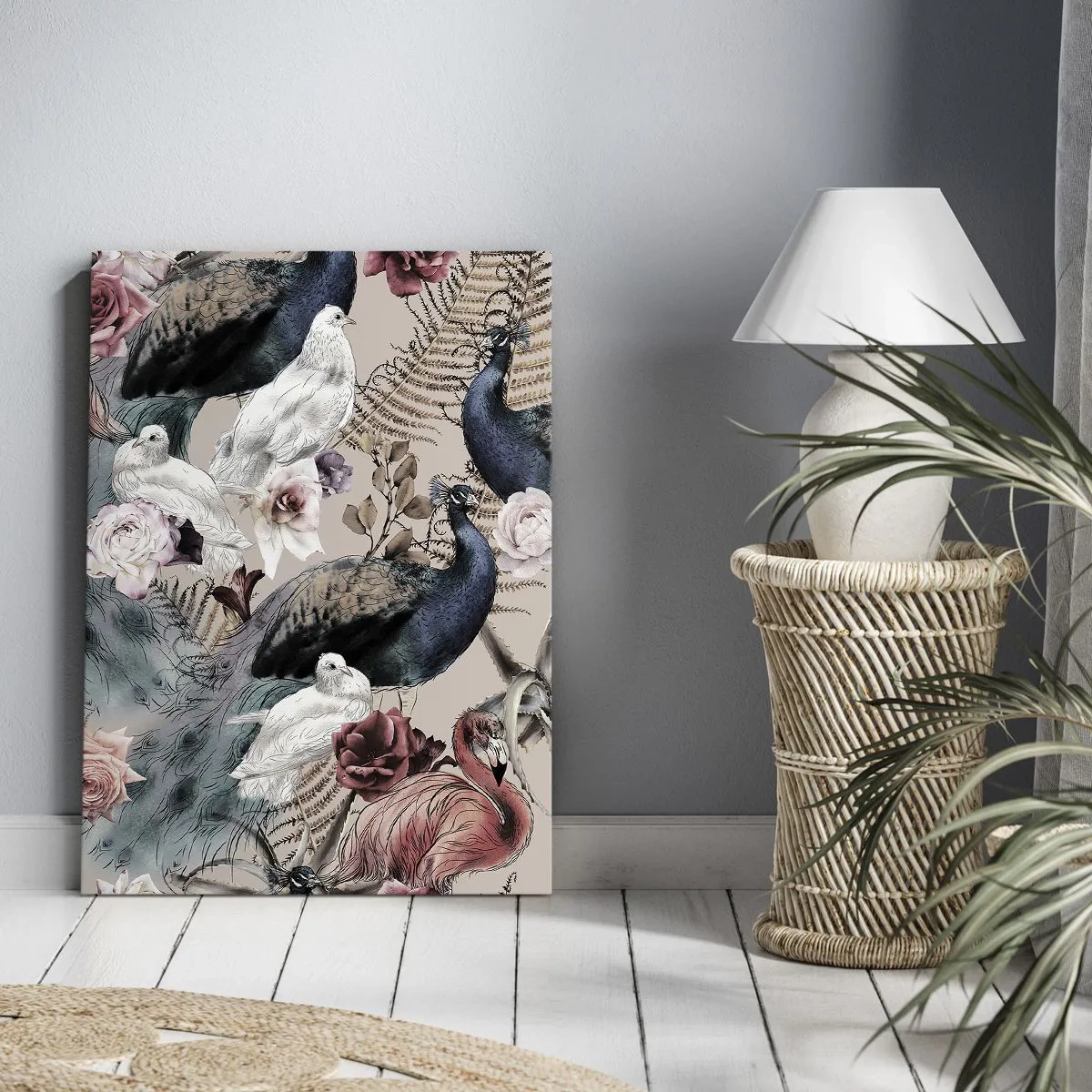 Quadro em tela - No jardim do palácio - 65x120 cm