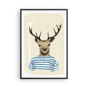 Pôster com moldura preta - Porque eu gosto de camisas listradas! - 61x91 cm