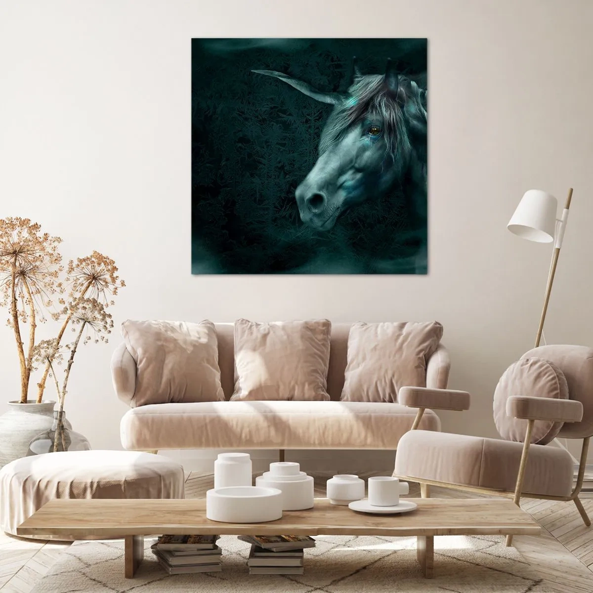 Quadro em tela - Na floresta de conto de fadas - 60x60 cm