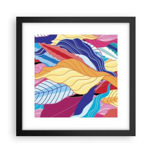 Pôster com moldura preta - Bagunça colorida - 30x30 cm