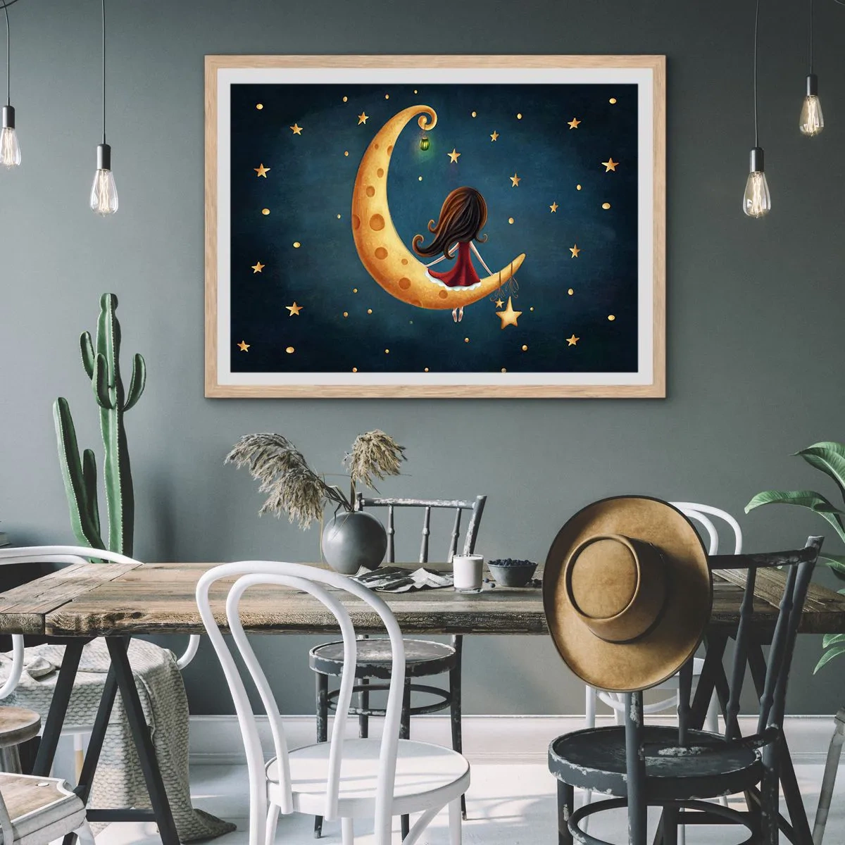 Pôster com moldura de carvalho claro - Uma vez... - 50x40 cm