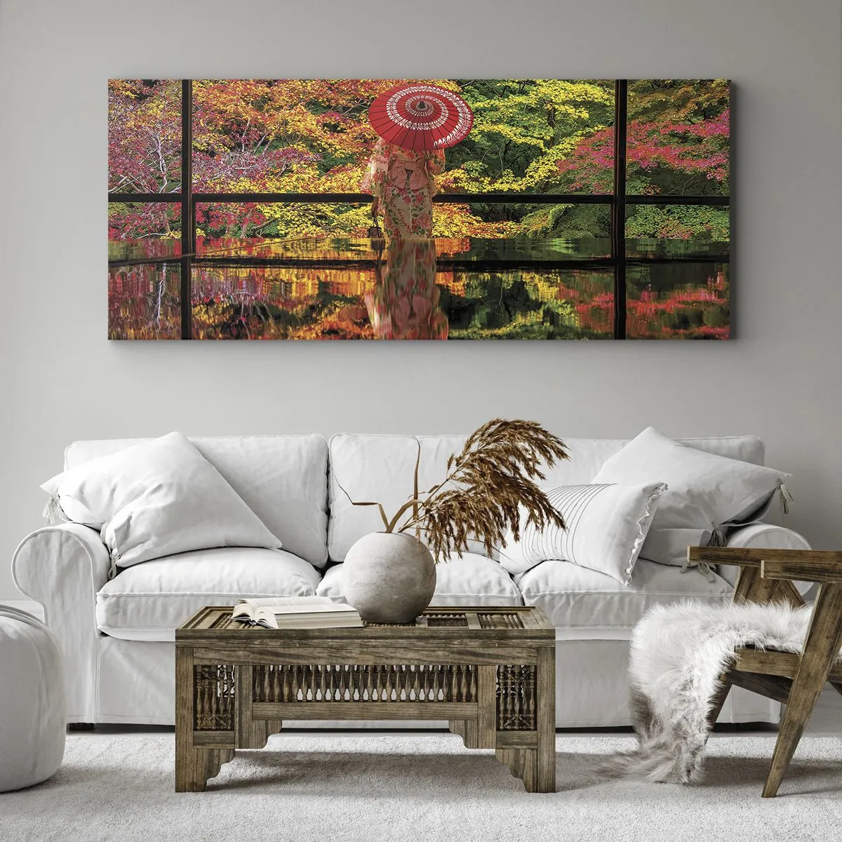 Quadro em tela - No templo da natureza - 160x50 cm
