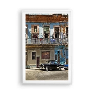 Pôster em moldura branca - Vibrações de Havana - 61x91 cm