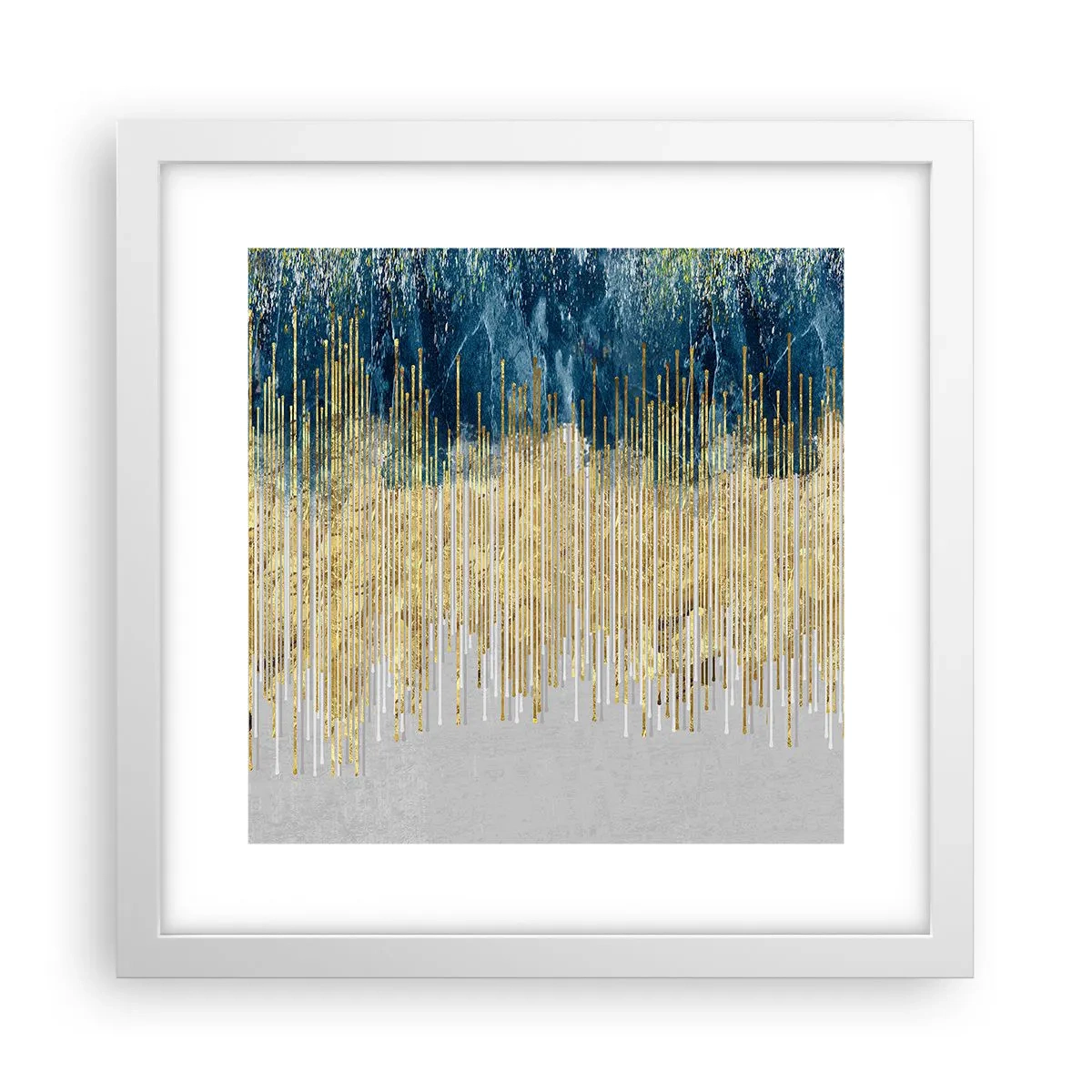 Pôster em moldura branca - Borda dourada - 30x30 cm
