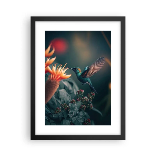 Pôster com moldura preta - Uma vida verdadeiramente colorida - 30x40 cm