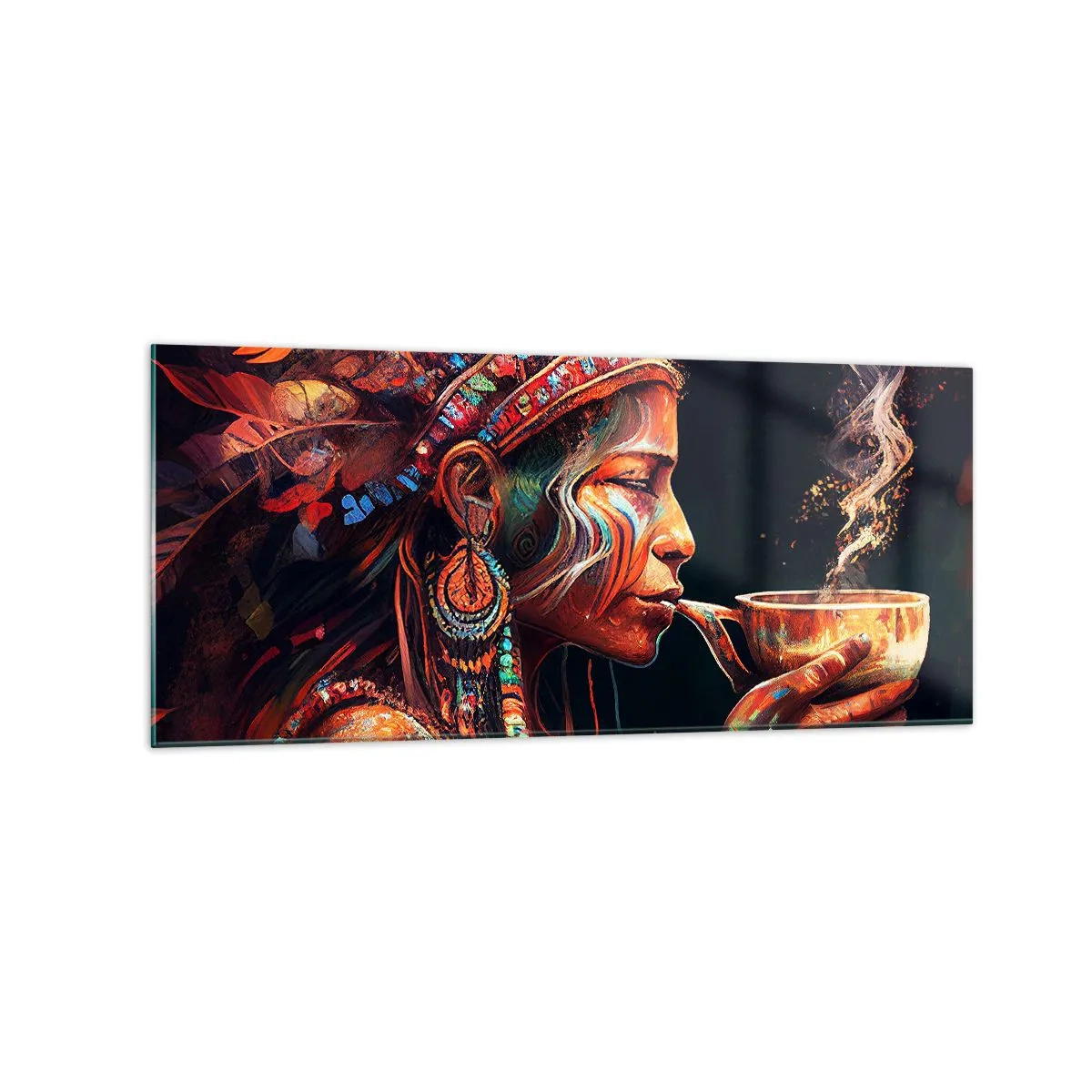 Quadro em vidro - Ritual mágico - 120x50 cm