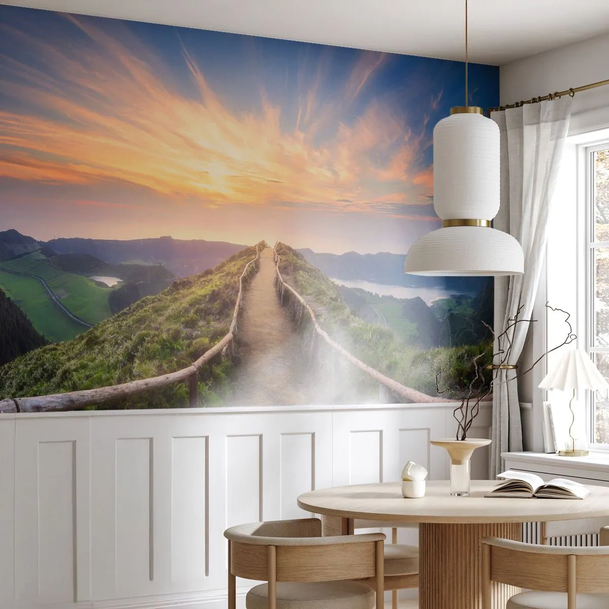 Papel de Parede Autocolante Deluxe Sticker - Perto do céu - Paisagem montanhosa, Natureza, Pôr do sol - 500x350 cm