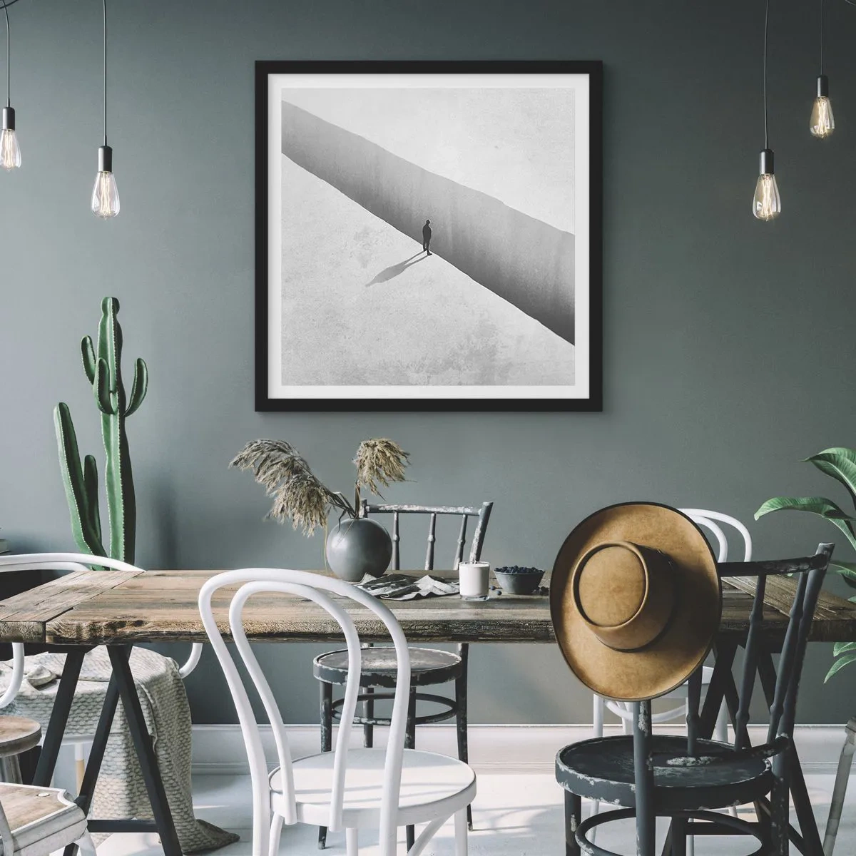 Pôster com moldura preta - Um objetivo claro - 40x40 cm