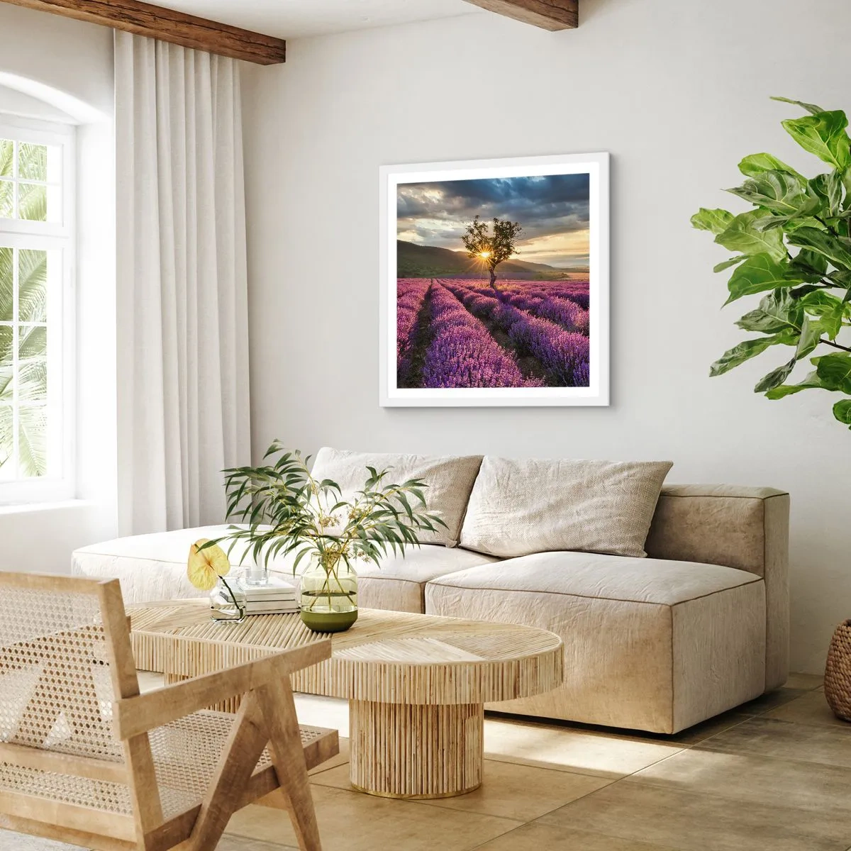Pôster em moldura branca - Aroma lilás - 40x40 cm