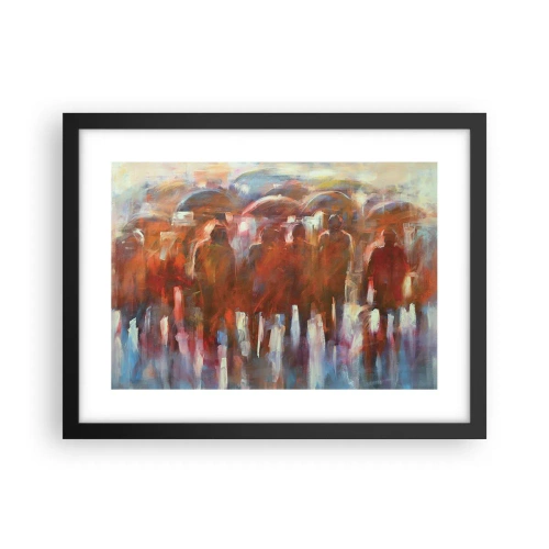 Pôster com moldura preta - Iguais na chuva e no nevoeiro - 40x30 cm