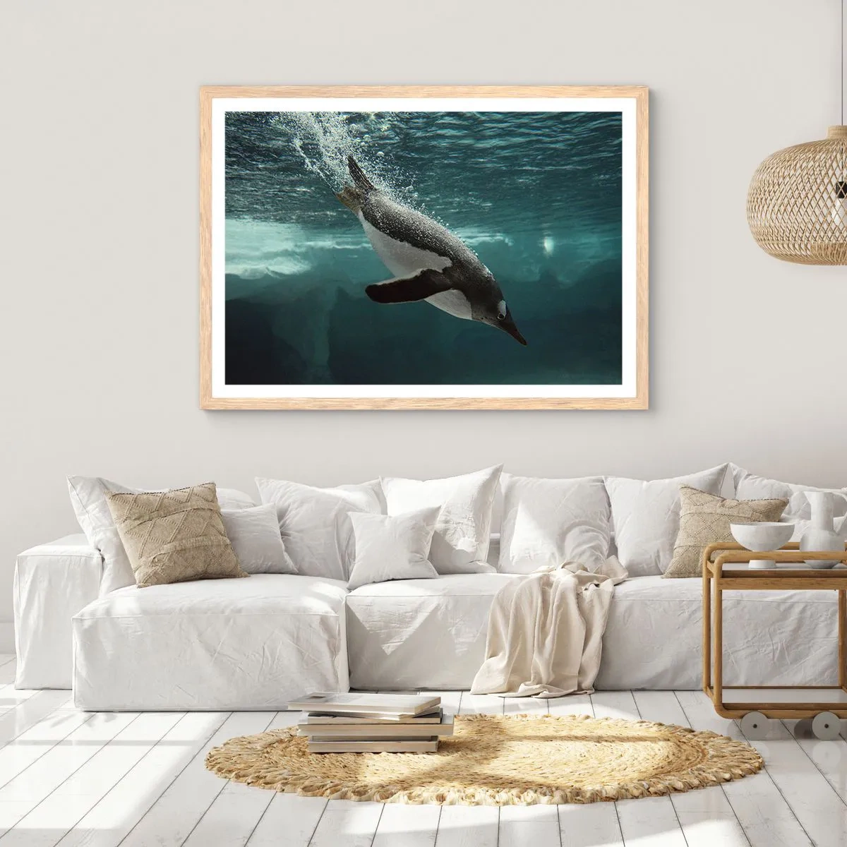 Pôster com moldura de carvalho claro - Bem-vindo ao meu mundo - 100x70 cm