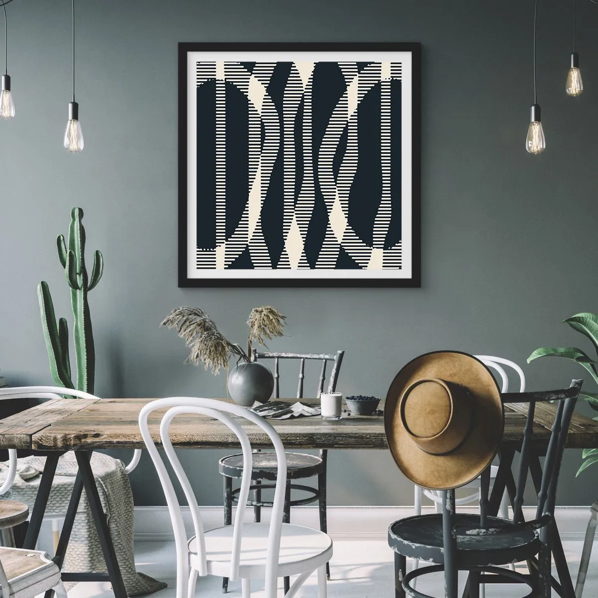 Pôster com moldura preta - Uma tentativa de quebrar a escuridão - 50x50 cm