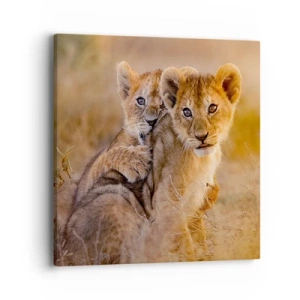 Quadro em tela - Não perturbe! Estamos a divertir-nos - 40x40 cm