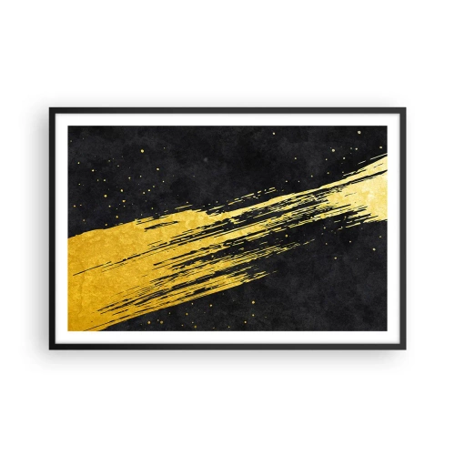 Pôster com moldura preta - Salto para o hiperespaço - 91x61 cm