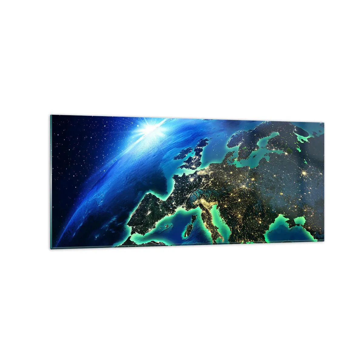 Quadro em vidro - Uma Europa cintilante - 120x50 cm
