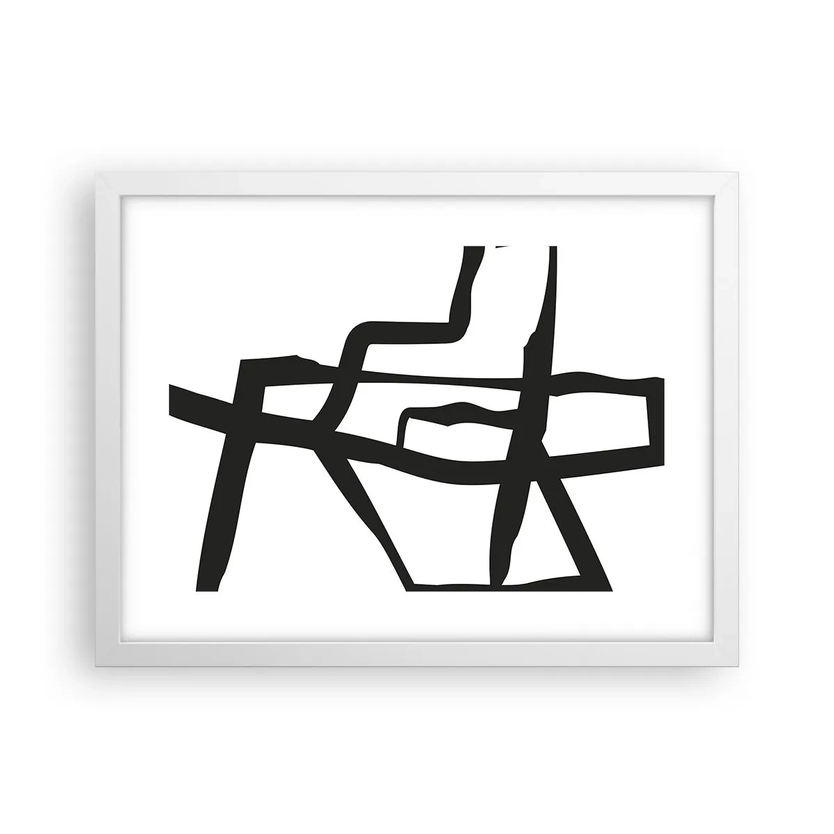 Pôster em moldura branca - Projeto preto e branco - 40x30 cm