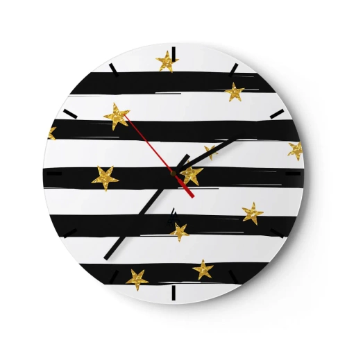 Relógio de parede - Relógio em vidro - Todos nós nascemos sob uma estrela da sorte - 40x40 cm