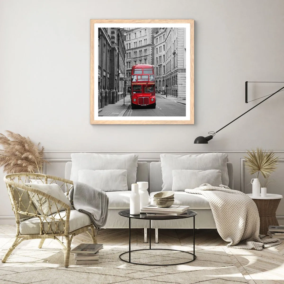 Pôster com moldura de carvalho claro - A vida quotidiana não deve ser cinzenta - 60x60 cm