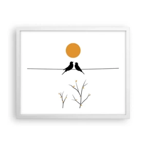 Pôster em moldura branca - A noite dos rouxinóis - 50x40 cm