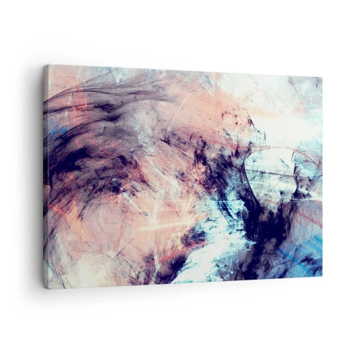 Quadro em tela - Composição abstrata em tons pastéis e escuros - 70x50cm - Sinta o vento - Decoração de parede moderna para a sala de estar e quarto ARTTOR
