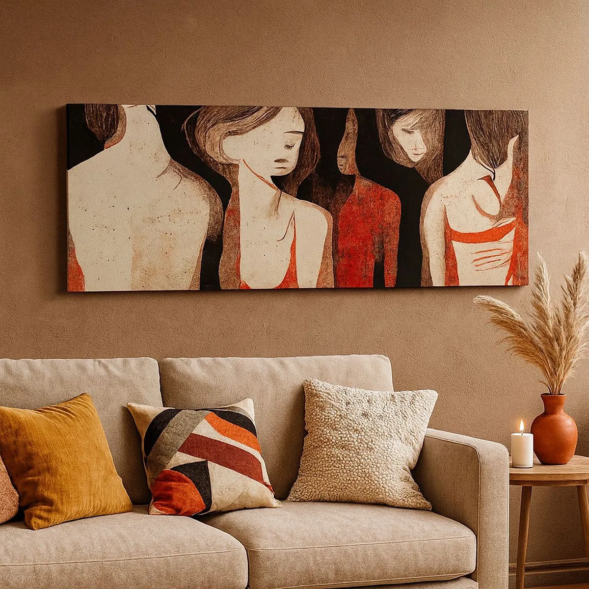 Quadro em tela - Madonas das trevas - 100x40 cm