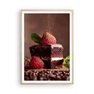 Pôster com moldura de carvalho claro - A vida é doce - 70x100 cm