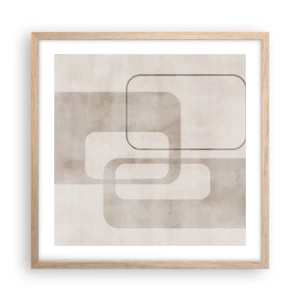 Pôster com moldura de carvalho claro - Argamassa geométrica - 50x50 cm