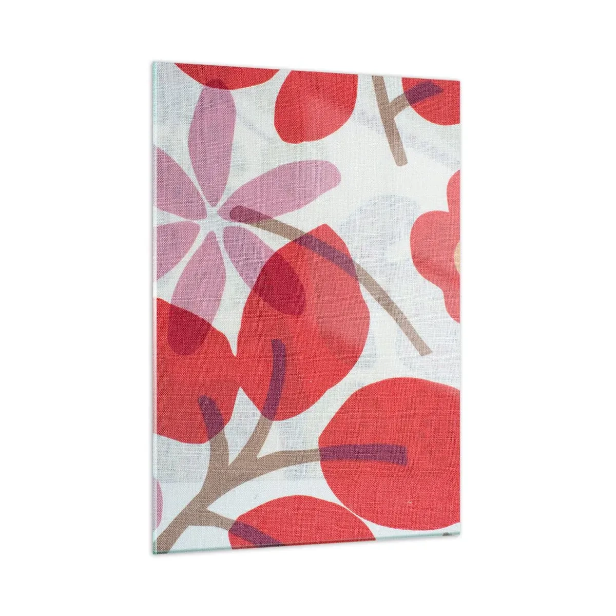 Quadro em vidro - Arranjo de flores em rosa - 50x70 cm