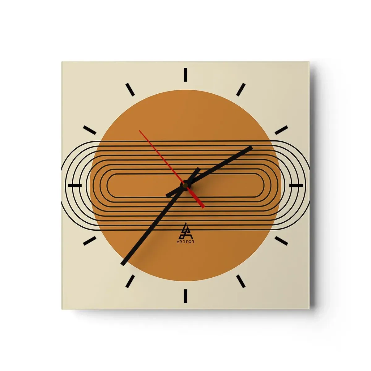 Relógio de parede - Relógio em vidro - O plano perfeito - 30x30 cm