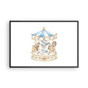 Pôster com moldura preta - Doce infância - 91x61 cm