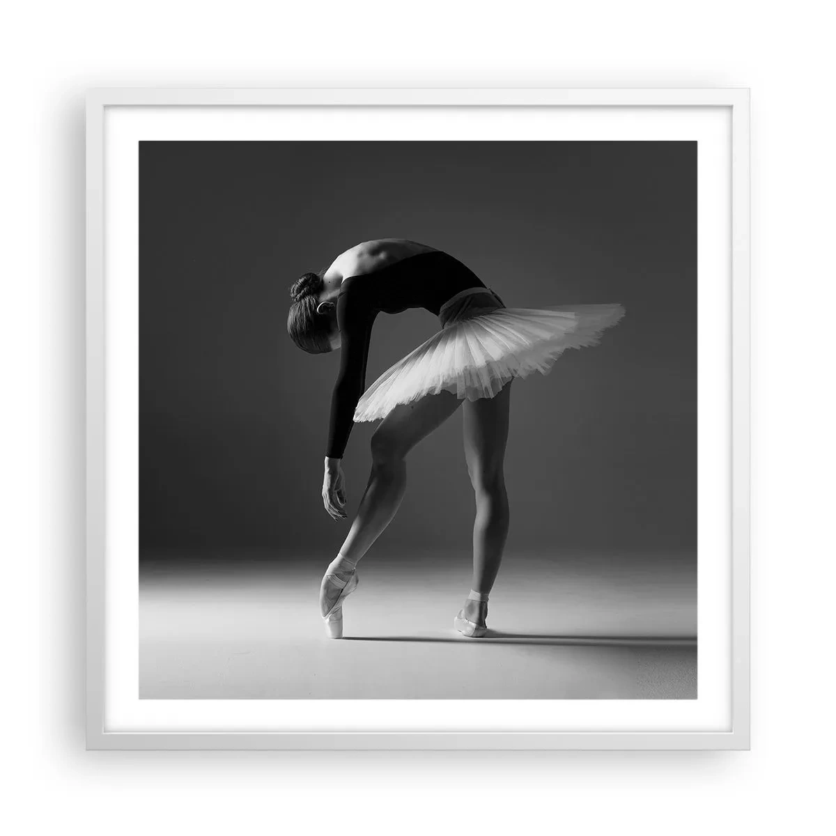 Pôster em moldura branca - Bella balerina - 60x60 cm