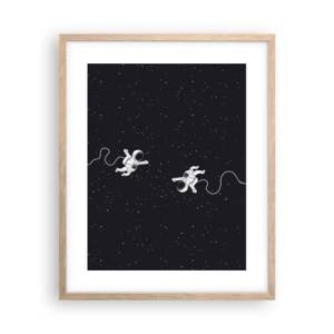 Pôster com moldura de carvalho claro - Emaranhado Cósmico - 40x50 cm