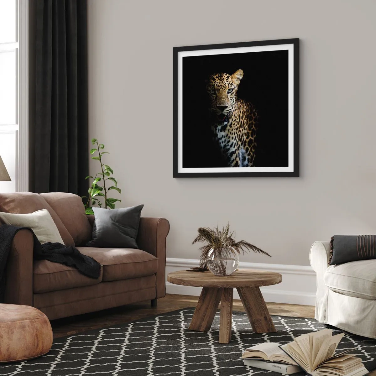 Pôster com moldura preta - Beleza escura - 60x60 cm