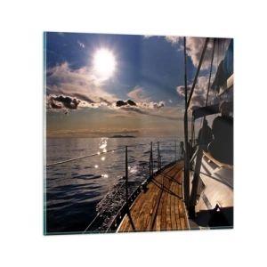 Quadro em vidro - Sob velas em direção ao sol - 30x30 cm