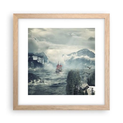 Pôster com moldura de carvalho claro - Nas águas mágicas - 30x30 cm