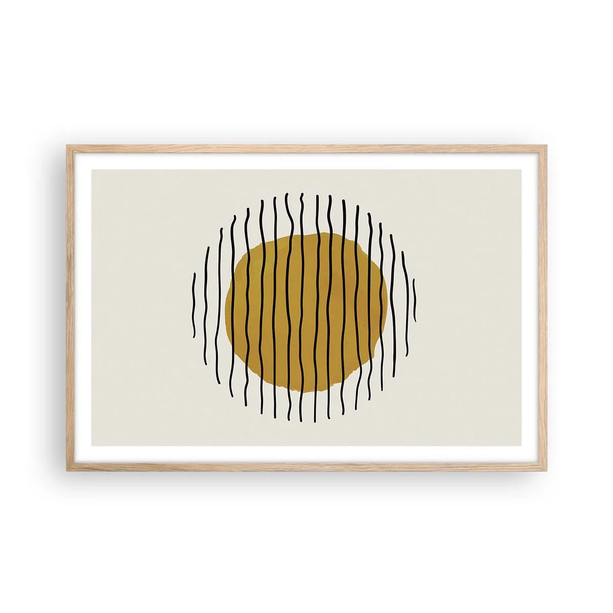 Pôster com moldura de carvalho claro - Abstração a tremer com o calor - 91x61 cm