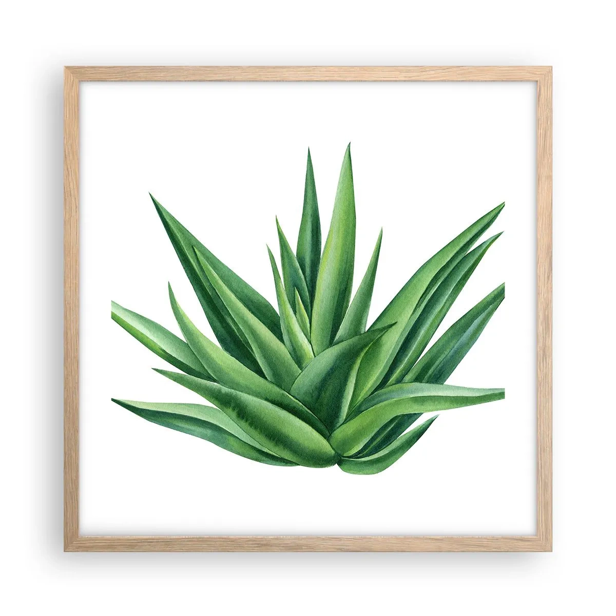 Pôster com moldura de carvalho claro - Verde – força – vida - 50x50 cm