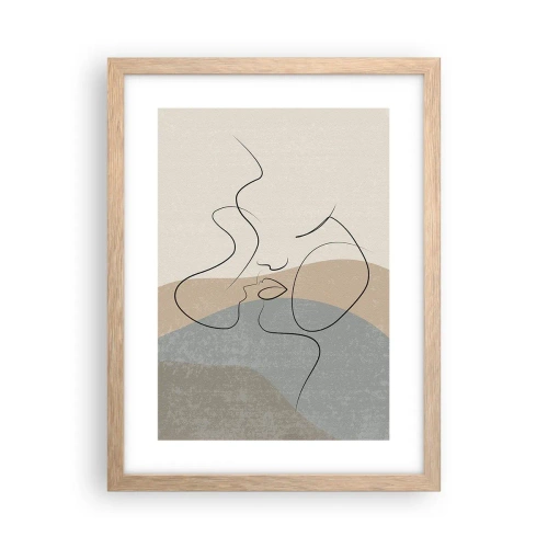 Pôster com moldura de carvalho claro - Como uma pincelada - 30x40 cm