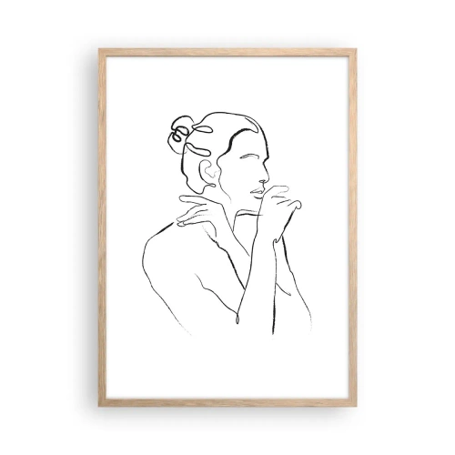 Pôster com moldura de carvalho claro - Nu: um mistério sensual - 50x70 cm