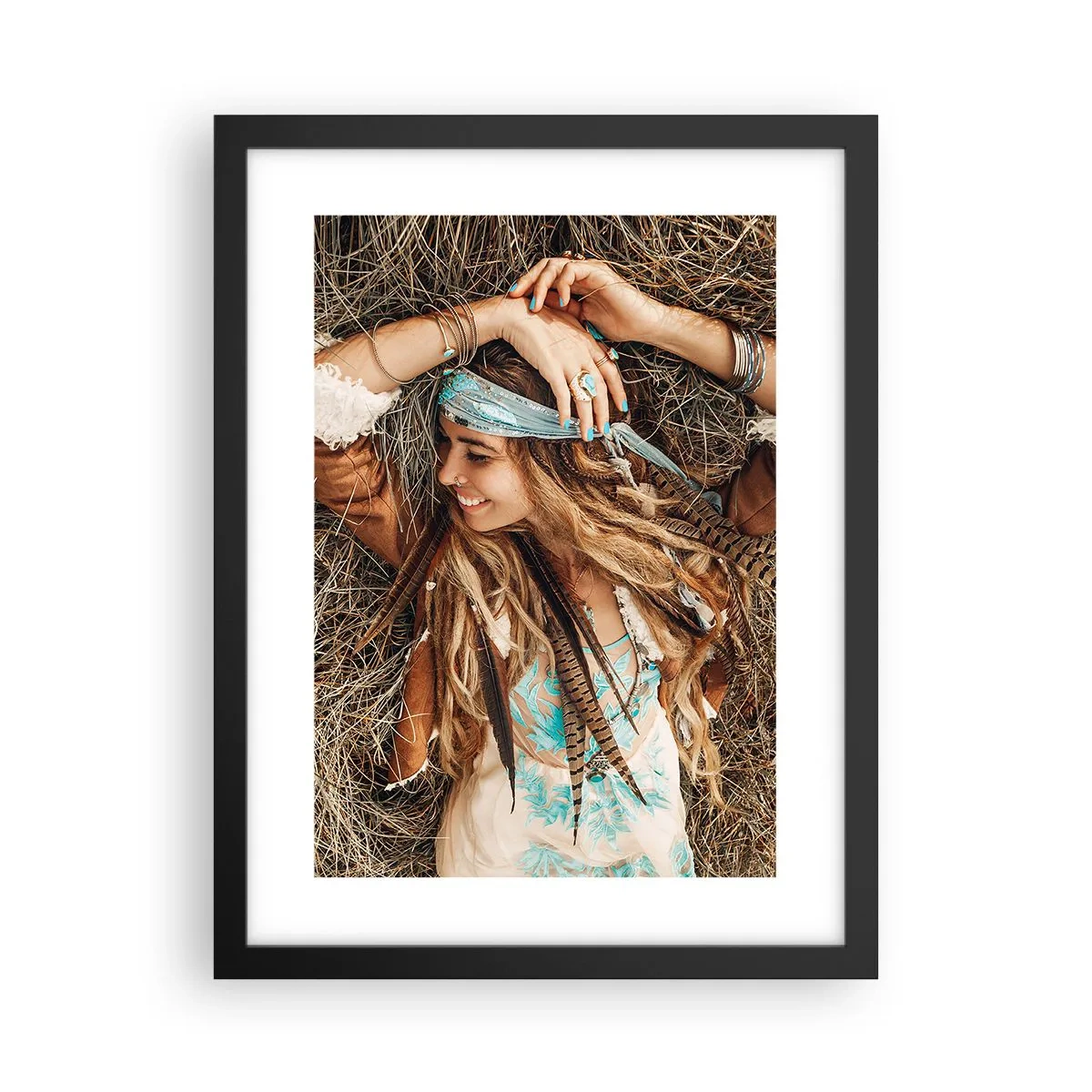 Pôster com moldura preta - A caminho do verão do amor - 30x40 cm