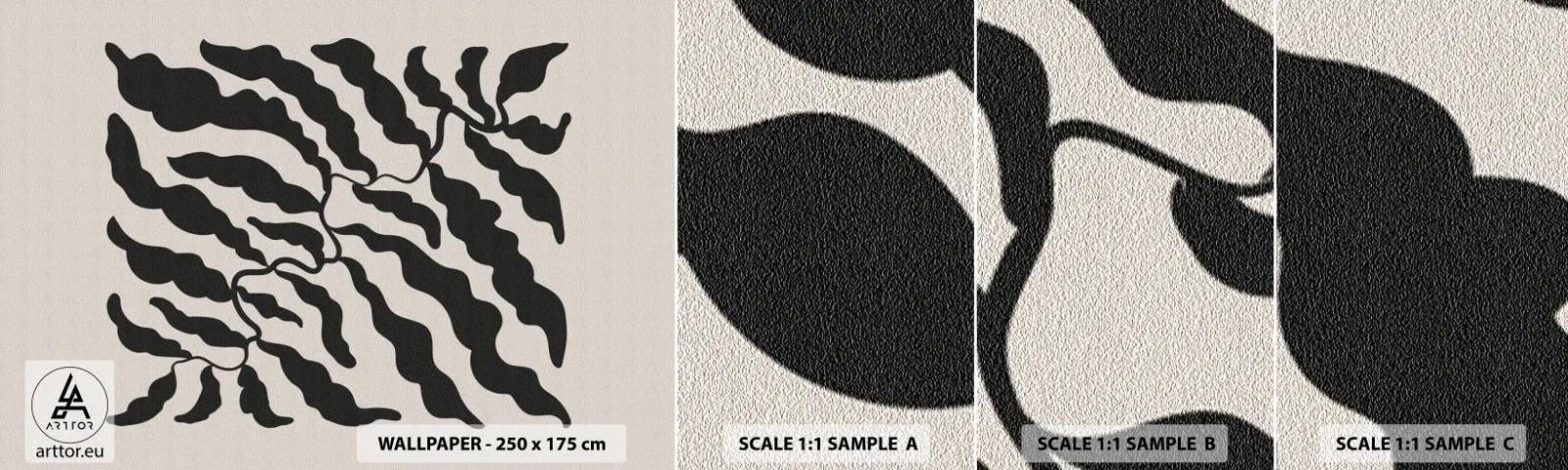 Amostra de papel de parede autocolante Deluxe Sticker - A natureza da praça - Boho, Plantas, Pedaço - 100x30 cm