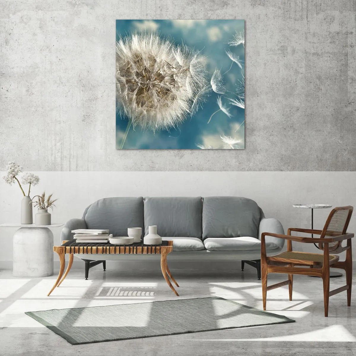 Quadro em vidro - Respiração de um anjo - 40x40 cm