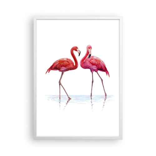 Pôster em moldura branca - Rosa randez-vous - 50x70 cm