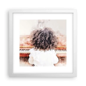 Pôster em moldura branca - Num mundo novo - 30x30 cm