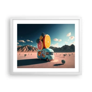 Pôster em moldura branca - O sabor das férias - 50x40 cm