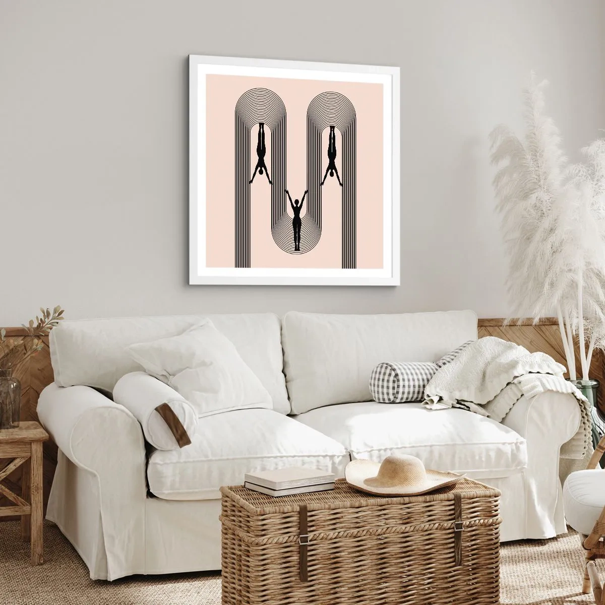 Pôster em moldura branca - De cabeça para baixo - 40x40 cm