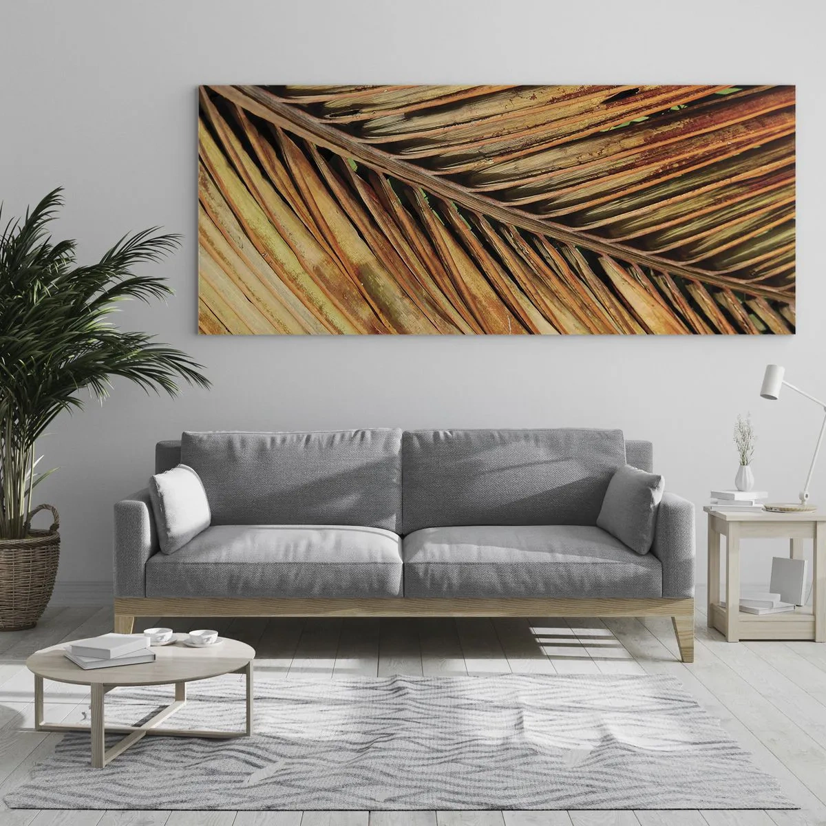 Quadro em vidro - Ouro de coco - 120x50 cm