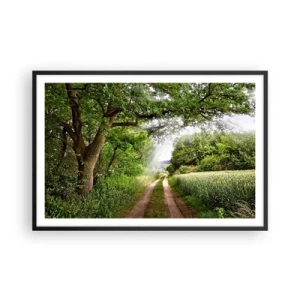 Pôster com moldura preta - Os pastores de Arcadia - 91x61 cm